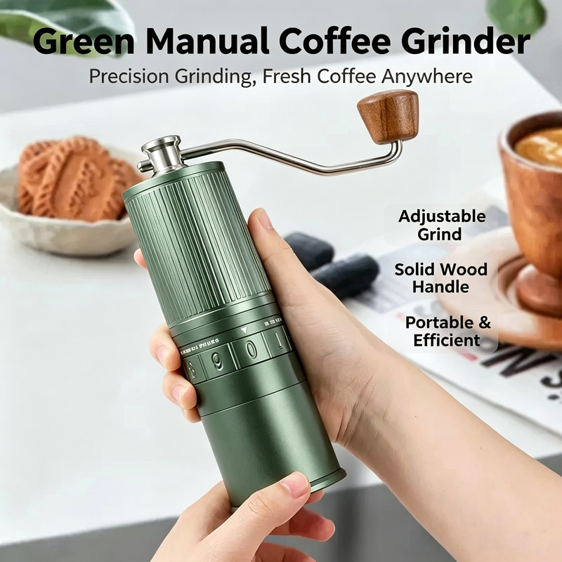 Burr Hand Grinder - Hand-Crank Coffee Grinder, Pour-Over Coffee Bean