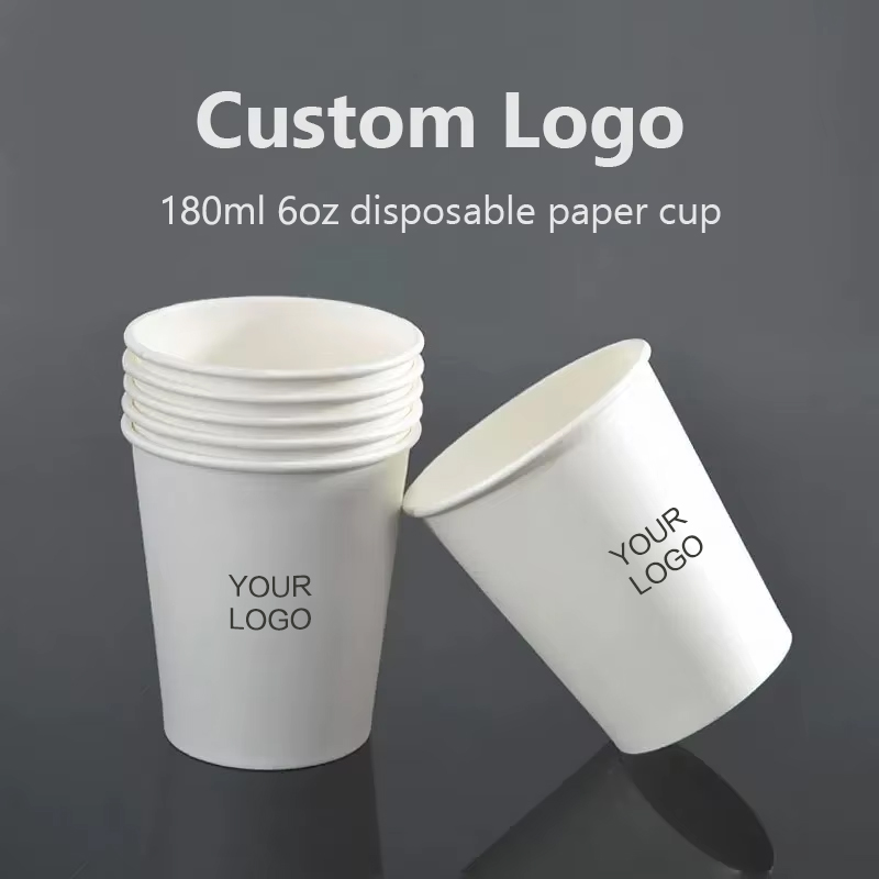 Coffee Tea Name - 200pcs 6oz 180ml Disposable Paper Cups