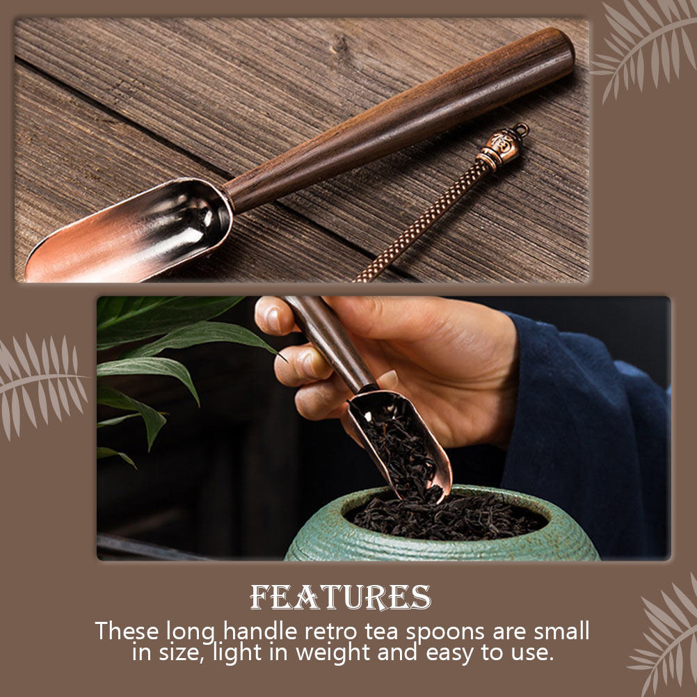 Vintage Long Handle Wooden Tea - Coffee Tea And Sugar Set review and price