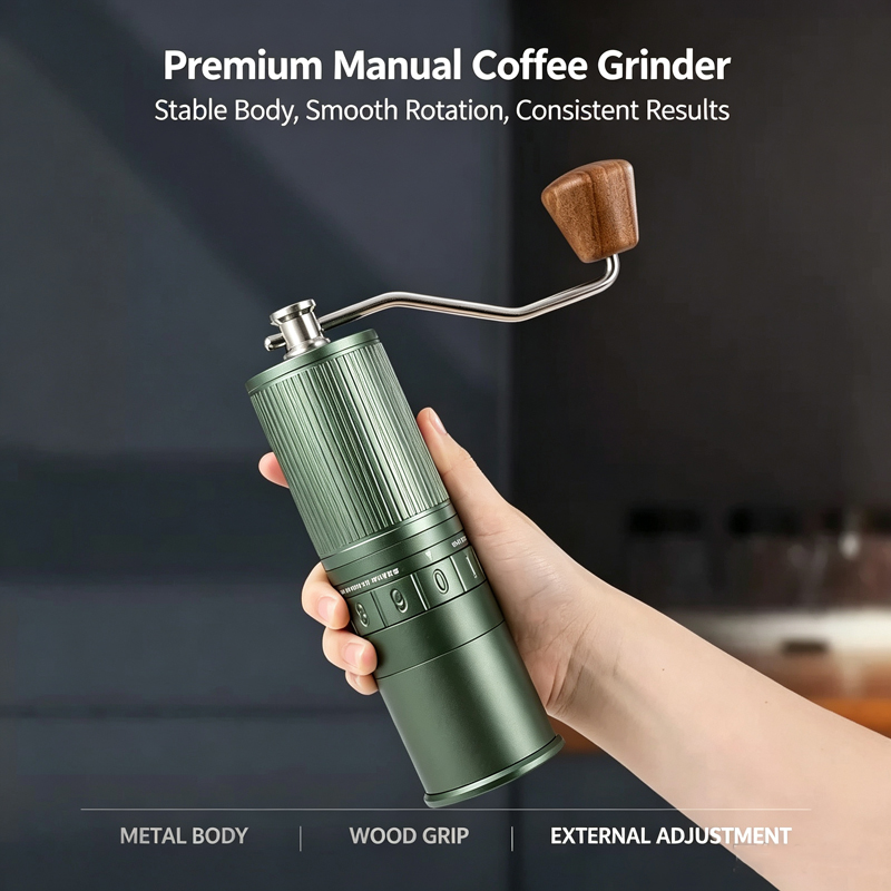 Hand-Crank Coffee Grinder, Pou - Burr Hand Grinder review and price