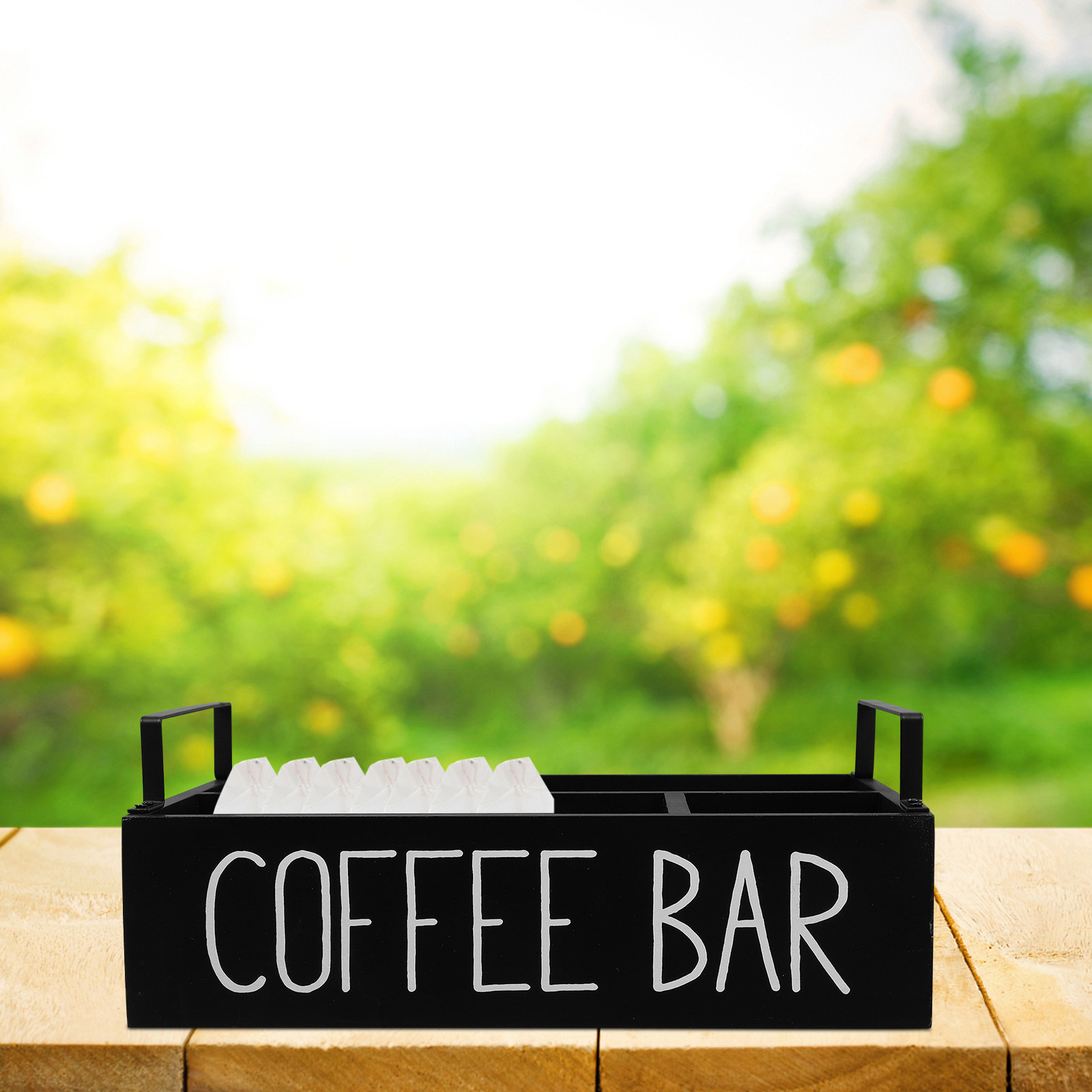 Wooden Tea Bag Organizer Multi - Coffee Tea Sugar review and price