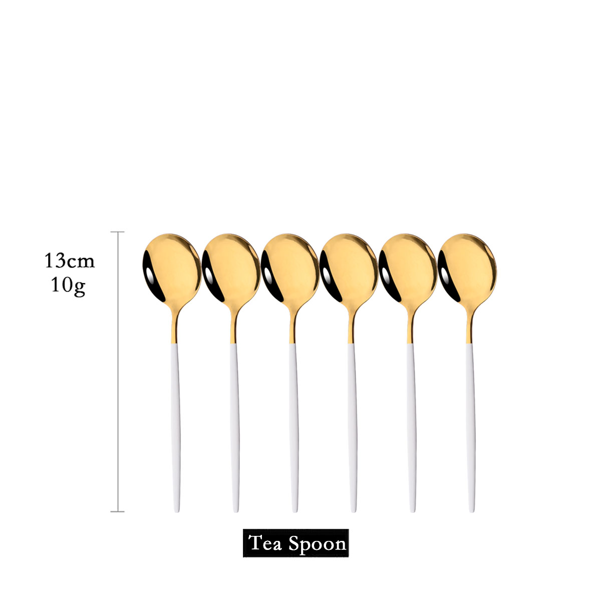 6Pcs Mirror White Gold Tea Spo - Coffee Tea And Sugar Set review and price